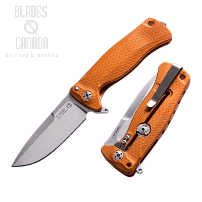 Lion Steel SR22A OS Flipper Framelock Knife, Sleipner Satin, Aluminum Orange, SR22AOS